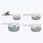 Young's Inc. Ceramic Measuring Cups Cute White Kitchen Décor, Winter Essential Kitchen Tools, Kitchen Gadgets, Decorative Measuring Cups, Set of 4