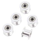 5pcs Smooth GT2 Idler Pulley 20 Toothless 10mm Width Timing Pulley Wheel for 3D Printer