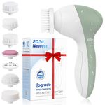 COSLUS Facial Cleansing Brush Face Scrubber: 7in1 JBK-D Electric Exfoliating Spin Cleanser Device Waterproof Deep Cleaning Exfoliation Rotating Spa Machine - Electronic Acne Skin Wash Spinning System
