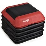 Yes4All 16"x16" Height-Adjustable High Step Aerobic Platform with 4 Risers for Home Gym Exercise Fitness Workout, Cardio and Jumping (Red Black)