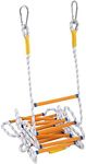 EMEKIAN Fire Escape Ladder, Emergency Safety Portable Rope Ladder, 2-3 Story Homes Reusable Compact Lightweight External Rescue Ladder (2M / 6.6FT)