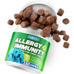 CANIVET Anti Itch Chews for Dogs | Allergy Relief with Quercetin | 10-in-1 Probiotics, Omega 3, Colostrum & Astragalus | Real Meat Soft Chews, Grain Free | 150 Chews