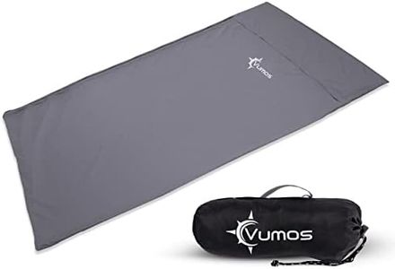 Vumos Sleeping Bag Liner and Camping Sheet - Silk Like Material for Travel - Has Full Length Zipper - Gray