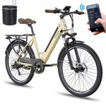 [ Official F26 PRO E Bike with APP Electric Bicycle for Adults 26 inch, Men's Electric City Bicycle, Electric Bikes Mountain 250W Motor with Removable 36V 14.5Ah Battery, Ladies Electric Bikes