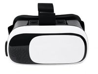 Virtual Reality Glasses, 3D Immersive Viewing, Adjustable Head Strap, White and Black