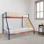 Amazon Brand - Solimo Cidela Iron Bunk Bed Without Storage (Red, Blue, Yellow)