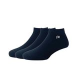 Peter England Mens Cotton Ankle Length Socks (Pack of 3) Black