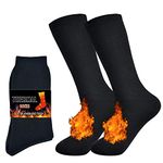 Jormatt 2 Pairs Thick Thermal Socks Soft Insulated Heated Boot Warm Fleece Boot Socks Winter Cold Weather,Men Shoes Size 9-12