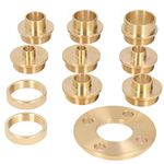 11Pcs/Set Brass Router Template Guide Set, Template Guide Bushing Kit, with Lock Nut Adapter Router Accessory and Storage Case