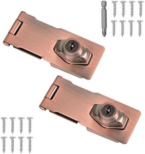 ZYINOZOC 2 Pcs keyed Hasp Lock,4 inch keyed hasp Locks Twist knob keyed Locking hasp for Cabinet Small Door,Hasp Lock with Keys,Metal Safety Hasp Latches