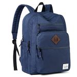 School Backpack for Men,Vaschy Unisex Large Bookbag Schoolbag Casual Daypack for High School/College/Teens/Travel/Work Blue