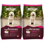 Meat Up Puppy Dry Dog Food, Chicken and Milk Flavour 1.2Kg (Buy 1 Get 1 Free) Total 2.4Kg Pack