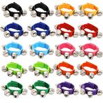 Foraineam 20 PCS 10 Colors Wrist Bells Ankle Jingle Bell Band Musical Tambourine Rhythm Percussion Instrument