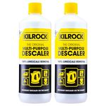 Kilrock Mega-K Multi-Purpose Descaler 2 x 1 Litre (24 Doses) - Limescale Descaling for Kettles, Shower Heads & Coffee Machines - Biodegradable and Phosphate Free