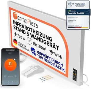 TermoPlaza WLAN Infrarotheizung mit Thermostat 750 W bis 20 m² | Intelligente Infrarot Wandheizung & Standgerät | Energiesparende Infrarot Elektroheizung & Konvektor Heizung für Zuhause und Badezimmer