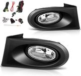 AUTOSAVER88 Fog Lights Compatible with 2002 2003 2004 Acura RSX 02-04 Fog Light Replacement,with 12V 55W H11 Bulbs,Wiring Harness and Switch Clear Lens