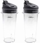 2X 16oz Single Serve Cup with Lids for Nutri Ninja BL660 BL663 BL740 BL770 BL771 BL772 BL780 BL810 BL820 BL830 Blenders_AB