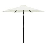 C-Hopetree 2.3m Market Garden Parasol Umbrella for Outdoor Patio with Crank and Tilt, Ivory