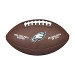 Wilson American Football Ball, NFL Team Logo- Eagles, Official Size, Philadelphia Eagles Logo, Recreational Use or a Collectible, PVC, Brown, WTF1748XBPH