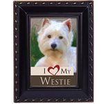 Cottage Garden I Love My Westie Black Rope Trim 2 x 3 Tiny Frame with Magnet and Easel