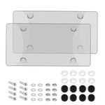 2PCS License Plate Frame,Unbreakable License Plate Cover with License Plate Screws,Fits All Standard Canada 12x6 Inches License Plate Protector Car Accessories Exterior (Grey)