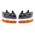 Brock Aftermarket Replacement Driver Left Passenger Right Halogen Composite Headlight And Park/Signal/Side Marker Light 4 Piece Set Compatible With 2003-2022 Chevy Express