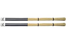 ProMark Broomsticks - Hybrid of Drum Brushes and ProMark Rods - Adjustable O-rings for Control of Bristle Spread - Handmade from Real Broomcorn - Medium - 1 Pair