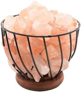 Himalayan Rock Salt Metal Basket Table Lamp