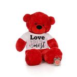 LOVEY DOVEY Big Teddy Bear for Gift of Any Occasion Wearing a “Love You Most T-Shirt 6 feet Red