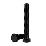 5/16-18 x 3" Hex Head Cap Screws Hexagon Bolts, Stainless Steel 18-8 Black Finish, UNC Coarse Thread Fully Threaded, 10 PCS