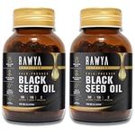 Black Seed Oil 2 Packs - 120 Softgel Capsules in Each Pack, RAWYA, Premium Cold-Pressed Nigella Sativa Oil, 500mg Each, Supports Immune System, Joints, Hair Growth & Skin, Halal