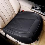 kingphenix Premium PU Car Seat Cover - Front Seat Protector Works with 95% of Vehicles - Padded, Anti-Slip, Full Wrapping Edge - (Dimensions: 21'' x 20.5'') - 1 Piece, Black