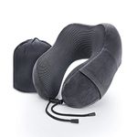 WENGX Travel Pillow Neck Pillow Memory Foam Soft Comfort and Support Travel Flight Neck Pillows,U-shaped Pillow for Sleeping with Storage Bag for Airplane Car Office Home,etc