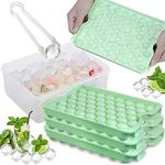 Round Ice Cube Tray with Lid and Bin,159PCS Sphere Ice Cube Mold for Freezer BPA Free Circle Ice Cube Trays for Making Ice Chilling Cocktail Whiskey Coffee