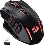 Redragon M913 Impact Elite Wireless Gaming Mouse, 16000 DPI Wired/Wireless RGB Gamer Mouse with 16 Programmable Buttons, 45 Hr Battery and Pro Optical Sensor, 12 Side Buttons MMO Mous