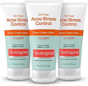 Neutrogena Oil-Free Acne Stress Control Power-Cream Face Wash with 2% Salicylic Acid Acne Treatment Medication, Soothing Daily Acne Facial Cleanser for Acne-Prone Skin Care, 6 fl. oz