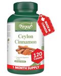 VORST Ceylon Cinnamon 600mg 120 Vegan Capsules | Gluten Free Supplements for Digestive & Metabolic Health | Cinnamon Sticks Powder Pills | 1 Bottle