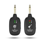 kh Guitar Wireless System 20Hz-20KHz Acoustic Transmission Rechargeable Transmitter Receiver for Electric Guitar Bass UHF Guitar Wireless System Transmitter Receiver Built In Rechargeable Battery