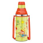 Milton Kool Stunner 400 Kids Plastic Insulated Water Bottle with Straw, 404 ml, Sipper Bottle, Leak Proof, BPA Free, Food Grade, School & Picnic Bottle, Sea Green