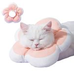 LAVVICHA Adjustable Soft Cat Cone Collar Waterproof Cute Pink Flower Collar for Cats Small Dogs Kitten Puppy After Surgery Prevent Licking (Medium)