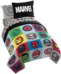 Jay Franco Marvel Avengers Pop 7 Piece Full Size Bed Set - Includes Comforter & Sheet Set - Super Soft Fade Resistant Microfiber (Official Marvel Product)