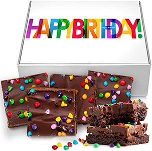 Happy Birthday Gift Chocolate Brownies Large Food Gift Individually Wrapped For Men Women Package | Nut Free | Kosher