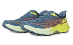 HOKA Speedgoat 5 Wide Men's Running Shoes Blue Coral/Evening Primrose, 12.5