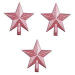 Ciieeo 3pcs Xmas Tree Glittered Tree- Star Glitter Tree Topper LED Projector Glitter Star Topper Valentine Tree Topper Ornament Christmas Decoration Tree Decorate