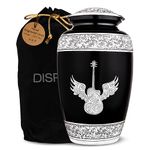 Displayex India Hand Engraved Guitar Urns for Human Ashes Adult Male Female - Urns for Men Women Human Ashes, Cremation Urn Human Ashes, Dog Cat Pet Memorial Urn, Keepsake Box