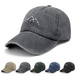 YouGa Baseball Cap Mens - Vintage Washed Dad Caps Adjustable Cotton (Gray)