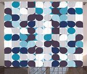 Ambesonne Abstract Curtains, Retro 