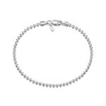 Amberta 925 Sterling Silver 2 mm Ball Chain Bracelet Size: 7 7.5 inch (7inch)