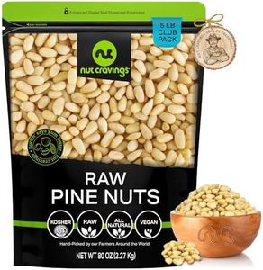 NUT CRAVINGS - Raw Pine Nuts Pignolias, Unsalted, Shelled, (80oz - 5 LB) Bulk Nuts Packed Fresh in Resealable Bag - Kosher Healthy Snack, Natural Keto Vegan - Ideal for Trail Mixed Nuts