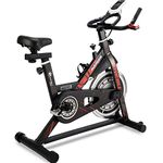 PowerMax Fitness MB-145 Iron Man Edition Exercise Spin Bike For Home Use | 8Kg Flywheel, Ipad & Bottle Holder, HDR Foam Grip Handle & HR Sensors